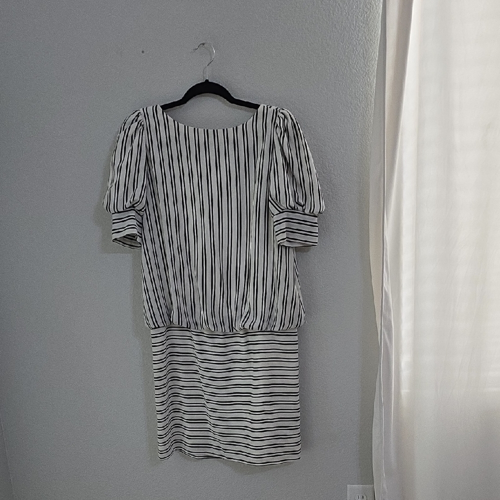 Chic Vintage 80s Contempo Casuals Black & White Dress BUY 1 GET 1 50% Off
